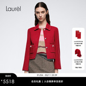 Laurel劳芮新款 山羊绒 法国红利落翻领短大衣LWL355W02400