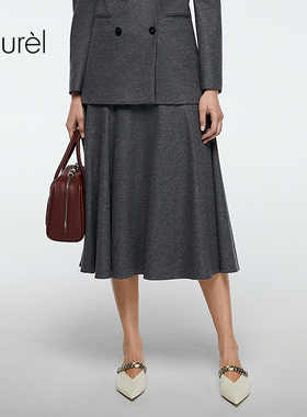 Laurel劳芮新款A字大裙摆半身裙LWD363Q01800