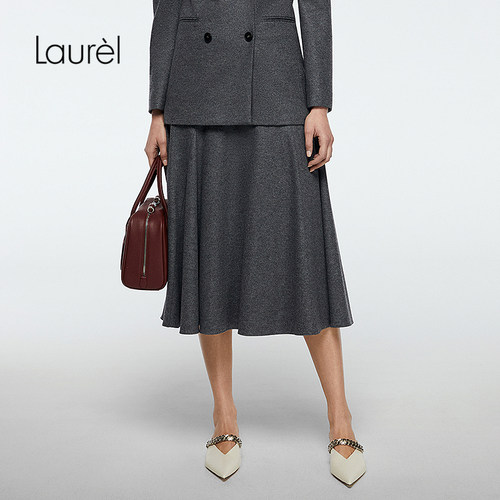 Laurel劳芮新款A字大裙摆半身裙LWD363Q01800