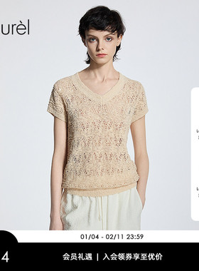 【长绒棉】Laurel劳芮新款波嬉风提花针织上衣女LWL362M07900