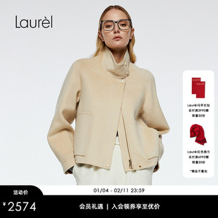 【绵羊毛】Laurel劳芮新款羊毛绒立领短款大衣LWD364D01600
