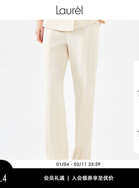 Laurel劳芮春秋淡人垂感舒适直筒时尚西装裤女LWD331K04500