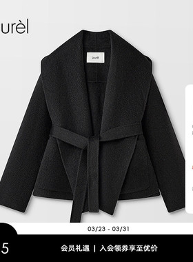 【骆驼绒】Laurel劳芮新款大翻领短款大衣LWD366D035DX
