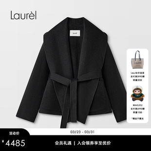 大翻领短款 Laurel劳芮新款 大衣LWD366D035DX 骆驼绒