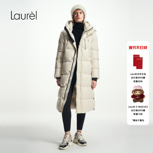 Laurel劳芮新款长款连帽面包羽绒服LWD353L01300