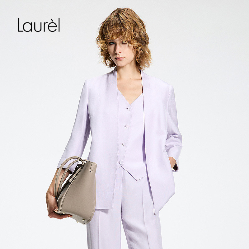 【美国伊士曼醋酸】Laurel劳芮26夏新款双层V领西装LWL372T02300