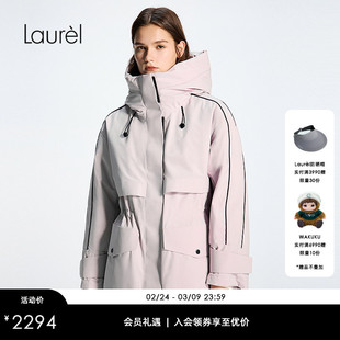 【白鹅绒】Laurel劳芮新款工装风连帽宽松羽绒服LWD354L201DX