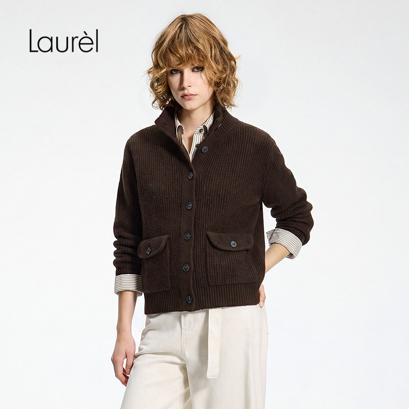 【牦牛绒】Laurel劳芮26早秋新款双口袋复古针织外套LWD371M02100