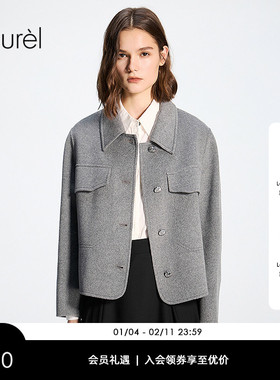 【绵羊毛】Laurel劳芮新款宽松经典翻领短款大衣LWL355D16000
