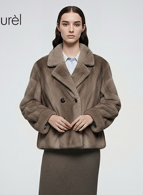 【水貂毛皮】Laurel劳芮新款西装领短款水貂皮草LWD366S01400