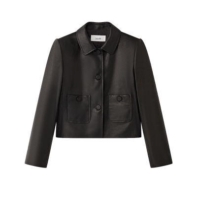 LAUREL截短式小绵羊皮外套