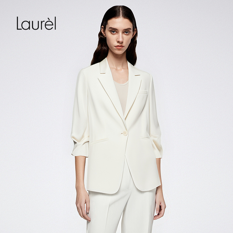 【醋酯纤维】Laurel劳芮新款一粒扣淡人压褶西装女LWD365T06000