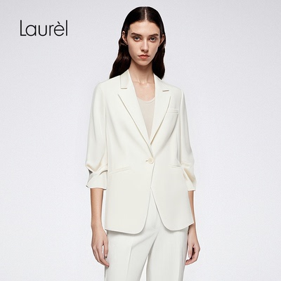 【醋酯纤维】Laurel劳芮新款一粒扣淡人压褶西装女LWD365T06000