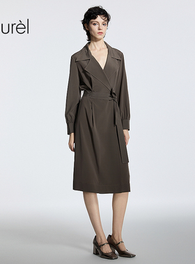 【桑蚕丝】Laurel劳芮25春秋新款经典中长款风衣女LWD365F114DX