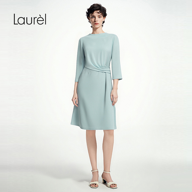 【三醋酯】Laurel劳芮新款收腰褶皱连衣裙女LWD346Y60100