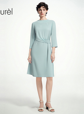 【三醋酯】Laurel劳芮新款收腰褶皱连衣裙女LWD346Y60100