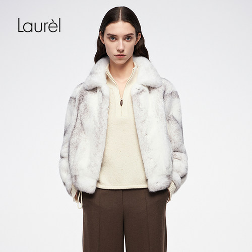 【水貂毛皮】Laurel劳芮26春新款丹麦紫标十字貂外套LWL364S01200