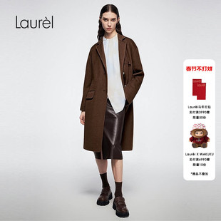 【山羊绒】Laurel劳芮新款西装领宽松中长款大衣LWD366D030DX