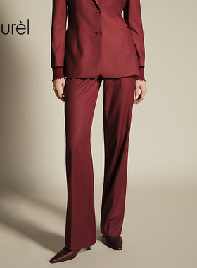 【流云羊绒丝】Laurel劳芮新款温莎红羊绒九分裤LWL364K01800