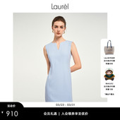 连衣裙LWD341Y05800 显瘦小V领无袖 Laurel劳芮春夏经典 通勤修身