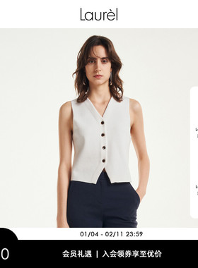 【轻薄绵羊毛】Laurel劳芮新款淡人丝毛绒收腰马甲LWL351M01400