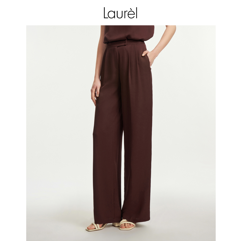 LAUREL真丝双乔直筒裤