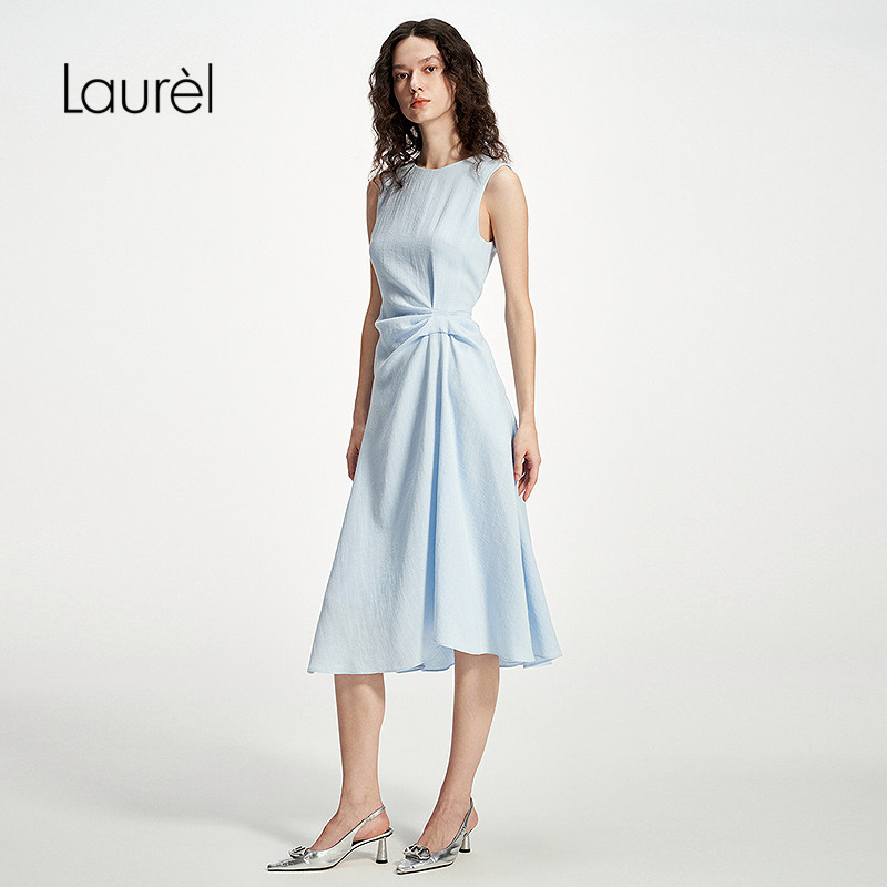 【胡可推荐】Laurel劳芮修身收腰航海无袖连衣裙LWD361Y05800
