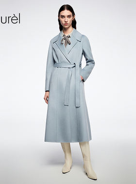 【巴黎时装周同款】Laurel劳芮680g水波纹羊绒大衣LWL364D01800