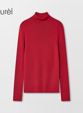 【高支羊毛料】Laurel劳芮新款新年红中领毛衫LWD363M00800
