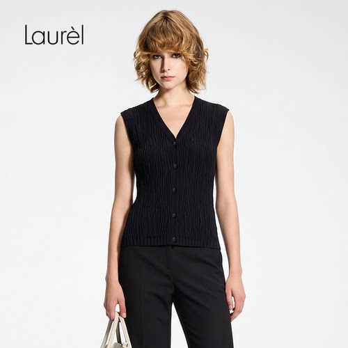 【长绒棉】Laurel劳芮26春新款云褶天丝马甲LWL372M05000