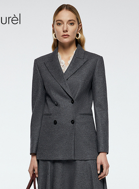 Laurel劳芮新款经典双排扣收腰西装LWD363T02400