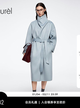 【680g水波纹羊绒】Laurel劳芮新款立裁长款大衣LWL364D01700