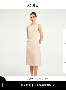 Laurel劳芮新款淡人圆领无袖连衣裙女LWD343Y06300