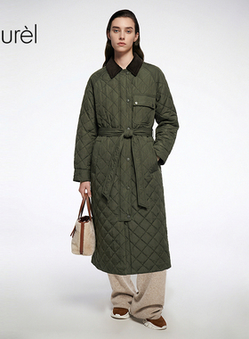 【锦纶】Laurel劳芮26春新款工装风灯芯绒长款棉服LWD371L00100