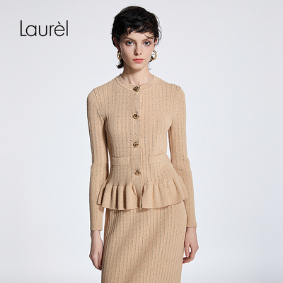【长绒棉】Laurel劳芮25秋新款显瘦珠片针织开衫LWD363M04200