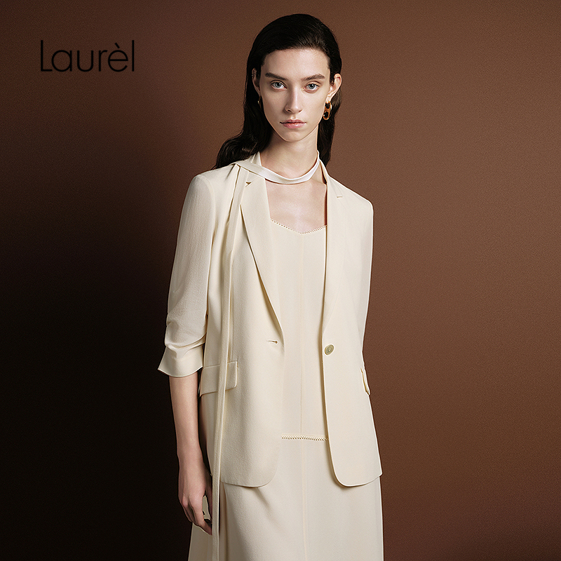 【26MM桑蚕丝】Laurel劳芮25秋新款单扣五分袖西装女LWL363T04900