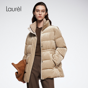 一手长立领羽绒服LWL364L00500 Laurel劳芮新款 醋酸丝绒