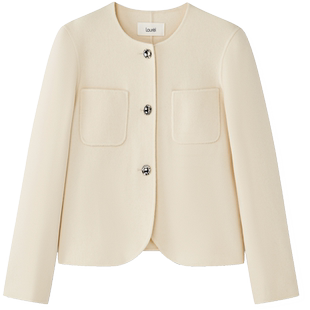 【轻薄绵羊毛】Laurel劳芮秋冬圆弧下摆短式大衣女LWD333D04000