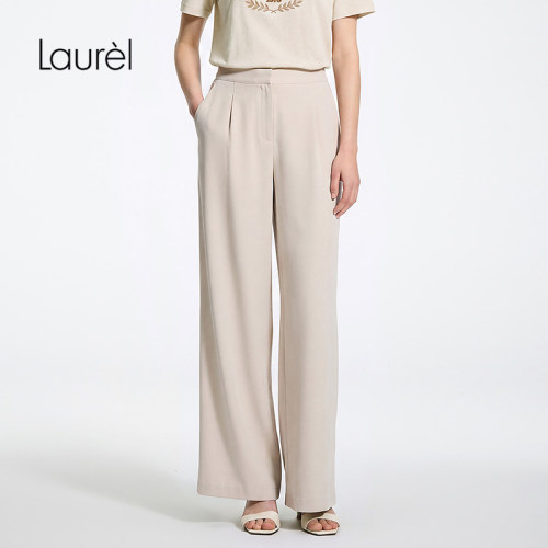 【桑蚕丝】Laurel劳芮26早秋高腰松紧后腰阔腿裤LWD375K05400