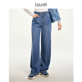女LWD335K60800 复古简约别致牛仔裤 Laurel劳芮春夏经典 航海法式