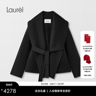 【骆驼绒】Laurel劳芮新款大翻领短款大衣LWD366D035DX
