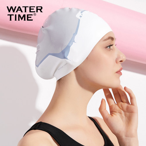 WaterTime游泳帽女防水不勒头2025新款长发专用护耳加大号泳帽