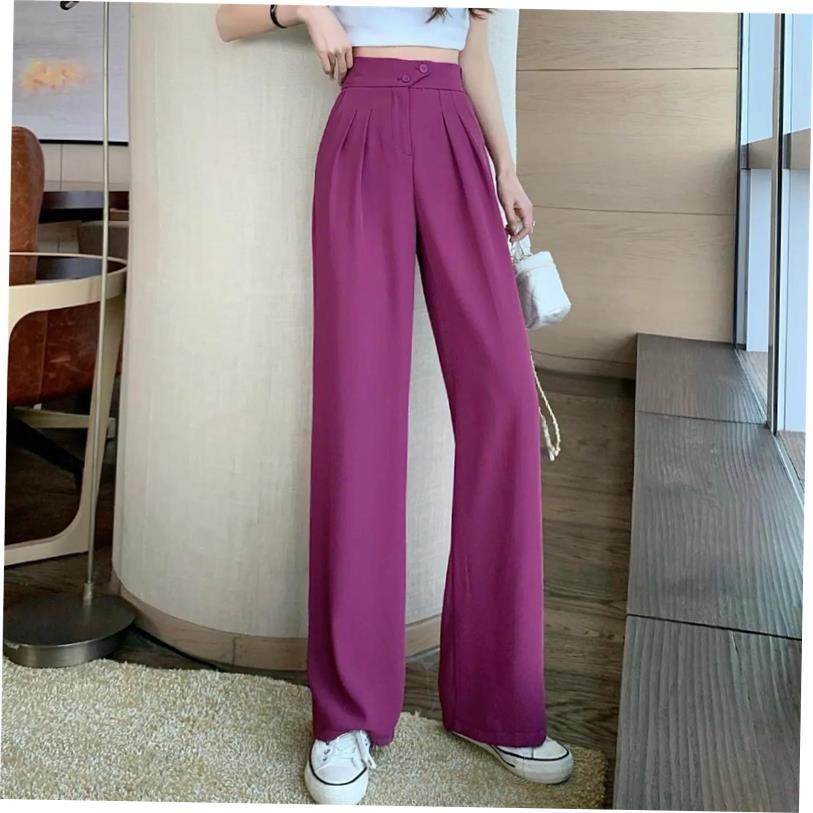 Wide leg pants for women's summer thin high waist suit p