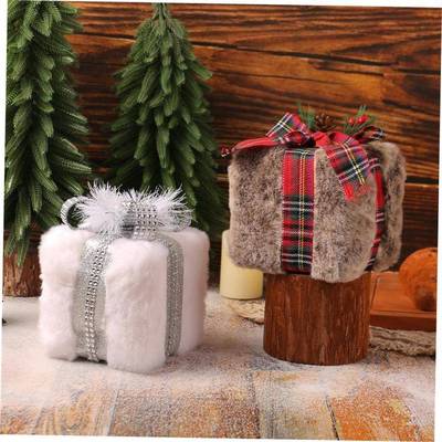 Christmas Plush Gift Box Decoration 3D gift box decoration