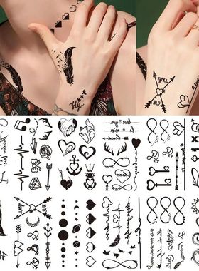 30 Sheets Temporary Tattoo Sticker Waterproof Body Art Line