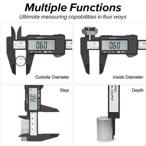 150mm 100mm Electronic Digital Caliper Carbon Fiber Dial Ver