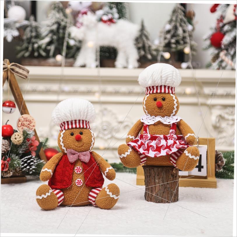 Christmas cartoon sitting giant gingerbread man couple