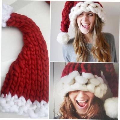 Christmas Hat Santa Claus Hats Children Soft Woolen Knitting
