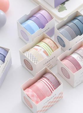 5Rolls/box Solid Color Washi Tape Set Decorative Masking Tap