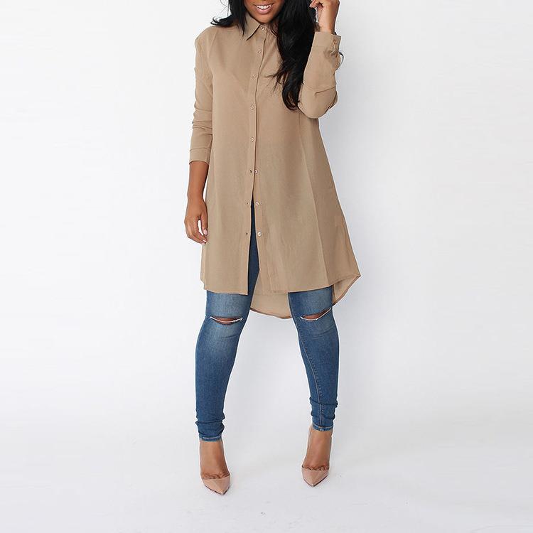 Women long shirts sexy chiffon tops ladies blouse big size